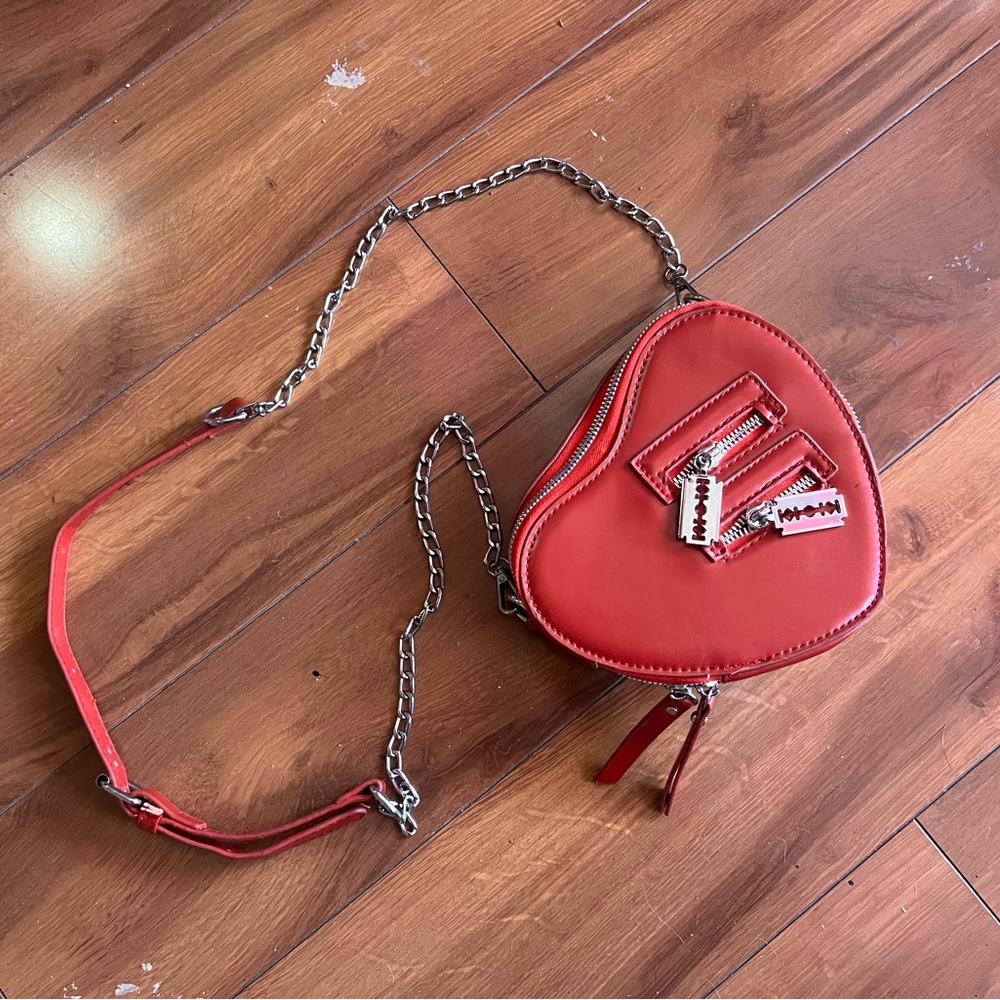 Red Heart-Shaped Chain Bag